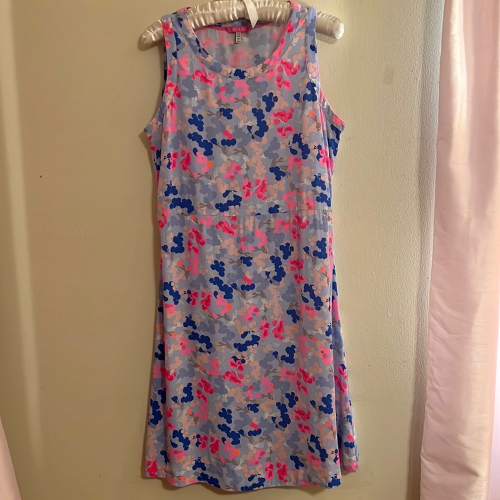 Joules Sky Blue Ditsy Ava Sleeveless Dress